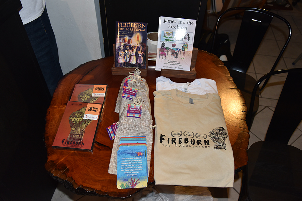 Fireburn product table at the screening for the documentary.